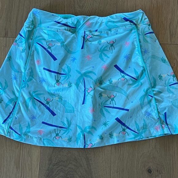 Turtles & Tees Girls Tropical Print Kids Tennis Skirt Skort XL 12/14 - Picture 1 of 7